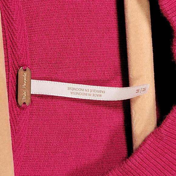 Free People Raspberry Long Sleeve Puff Shoulder Textured Shirt Women Size M - Picture 3 of 10